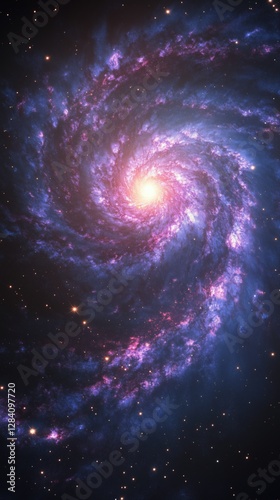 Galactic Swirl Pattern on a Cylindrical Object Showcasing Vibrant Colors and ...