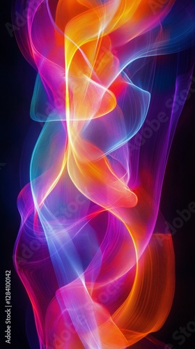 Vibrant Swirling Colors Create a Mesmerizing Visual Experience in a Dark Back...