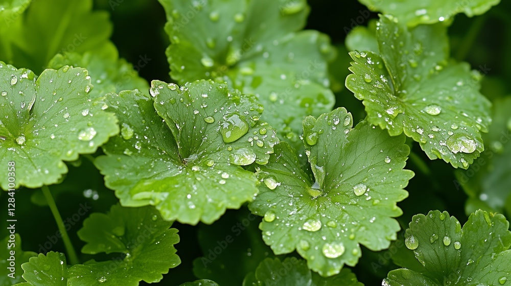 Green leaves with water droplets after rain. Nature background and freshness concept. Green leaves with water droplets after rain. Nature background and freshness concept.