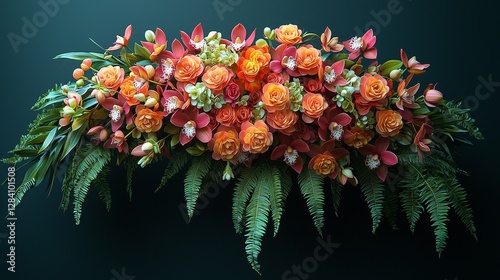 Vibrant floral arrangement display studio setting photography colorful environment close-up aesthetic beauty