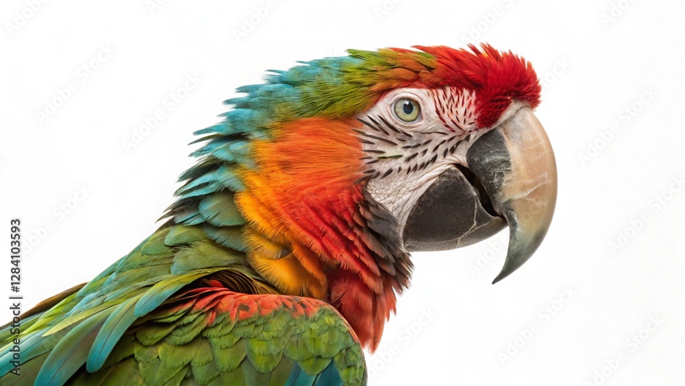 Diademend amazon macaw parrot isolated on white background Diademend amazon macaw parrot isolated on white background