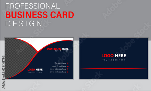 Minimal Design Creative Corporate Business Card design, Double-sided clean business card template. personal visiting card with company logo. 