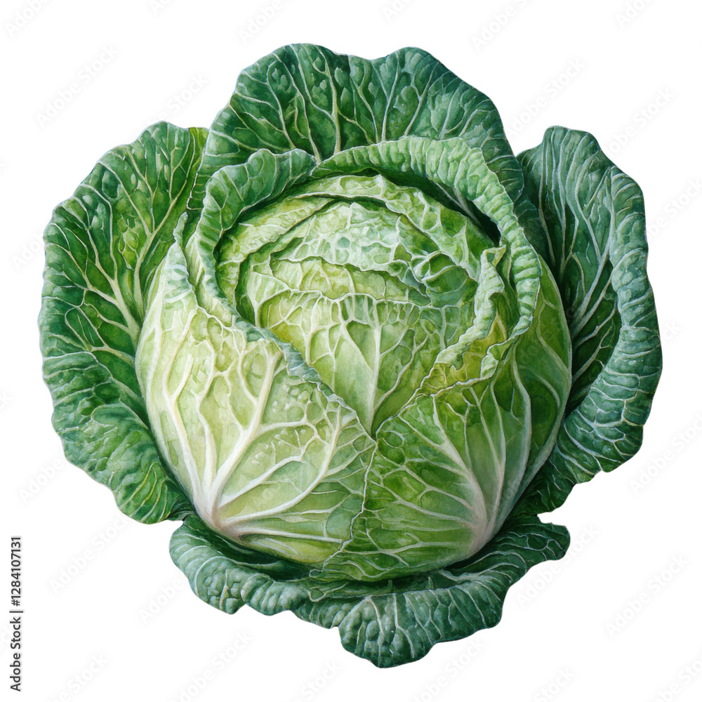 Obraz premium green cabbage isolated on white background