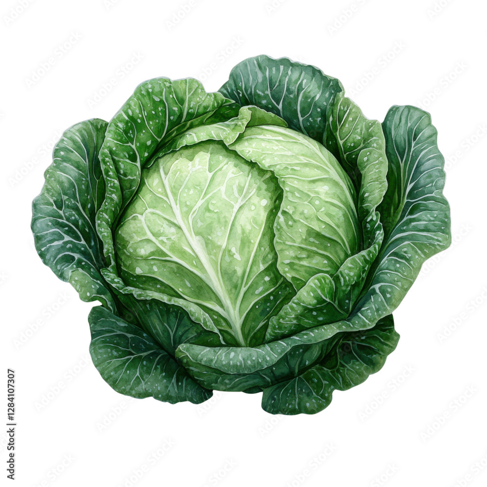Fototapeta premium watercolor cabbage isolated on white background