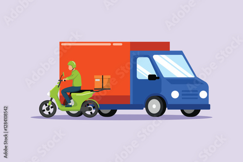 Delivery service concept.. Colored flat vector illustration isolated