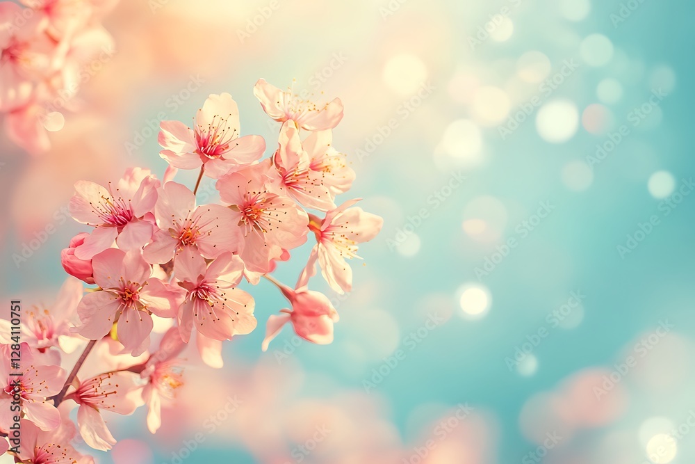 Delicate Pink Cherry Blossoms in Soft Light Delicate Pink Cherry Blossoms in Soft Light
