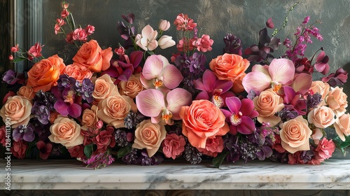 Floral arrangement display home interior decorative content elegant setting close-up view beauty of nature