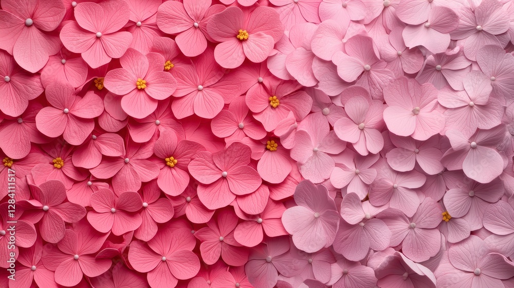 Fototapeta premium Springtime Pink Floral Hydrangeas