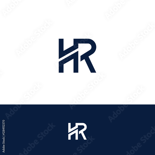 Minimal Creative Initial Based HR, RH logo. Letter HR, RH creative elegant Monogram with black color