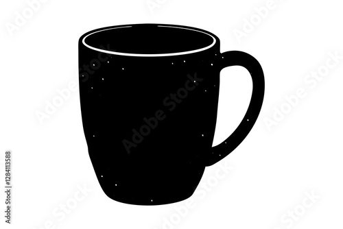 Coffee mug silhouette on white background