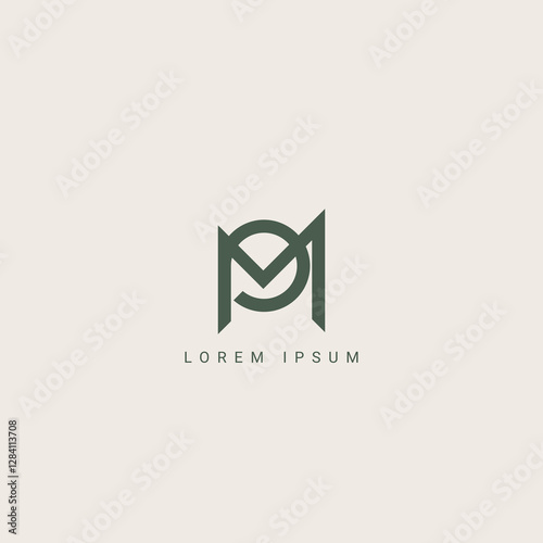 Minimal Creative Initial Based MP, PM logo. Letter MP, PM creative elegant Monogram with black color
