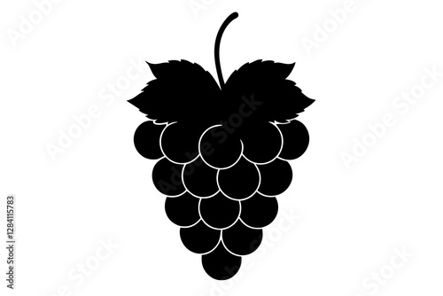 Grape silhouette on white background
