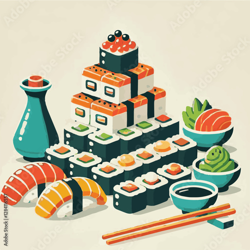 seafood, sushi, gourmet, fresh, delicious, rice, food, traditional, fish, japanese, cuisine, sashimi, maki, asian, tasty, culinary, healthy, salmon, roll, lunch, japan, seaweed, restaurant, dinner, as