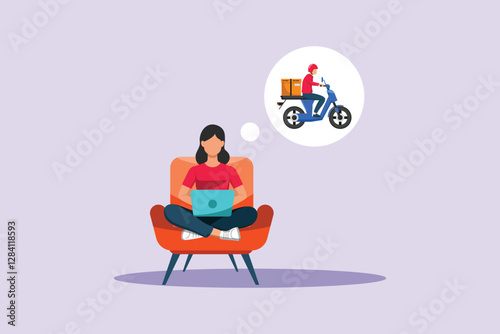 Delivery service concept. Colored flat vector illustration isolated