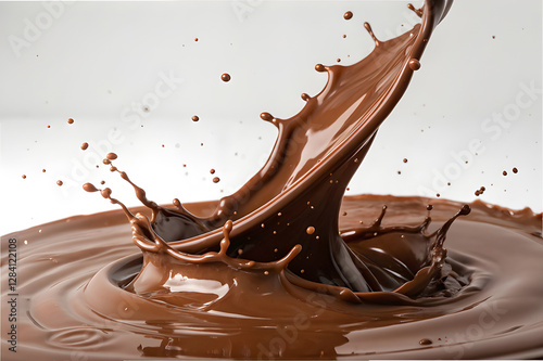 Hyper-Realistic Chocolate Splash - 3D Render with Glossy Texture
