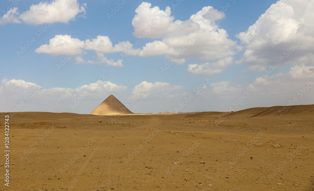 landscape view of red pyramid in Dahshur desert, Egypt landscape view of red pyramid in Dahshur desert, Egypt