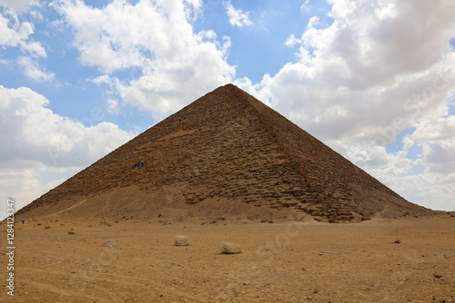 close view of red pyramid of snefru in Dahshur called the north pyramid
