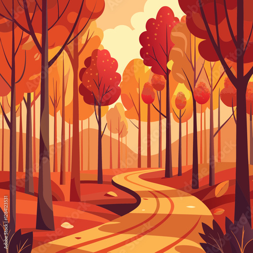 A serene autumn forest