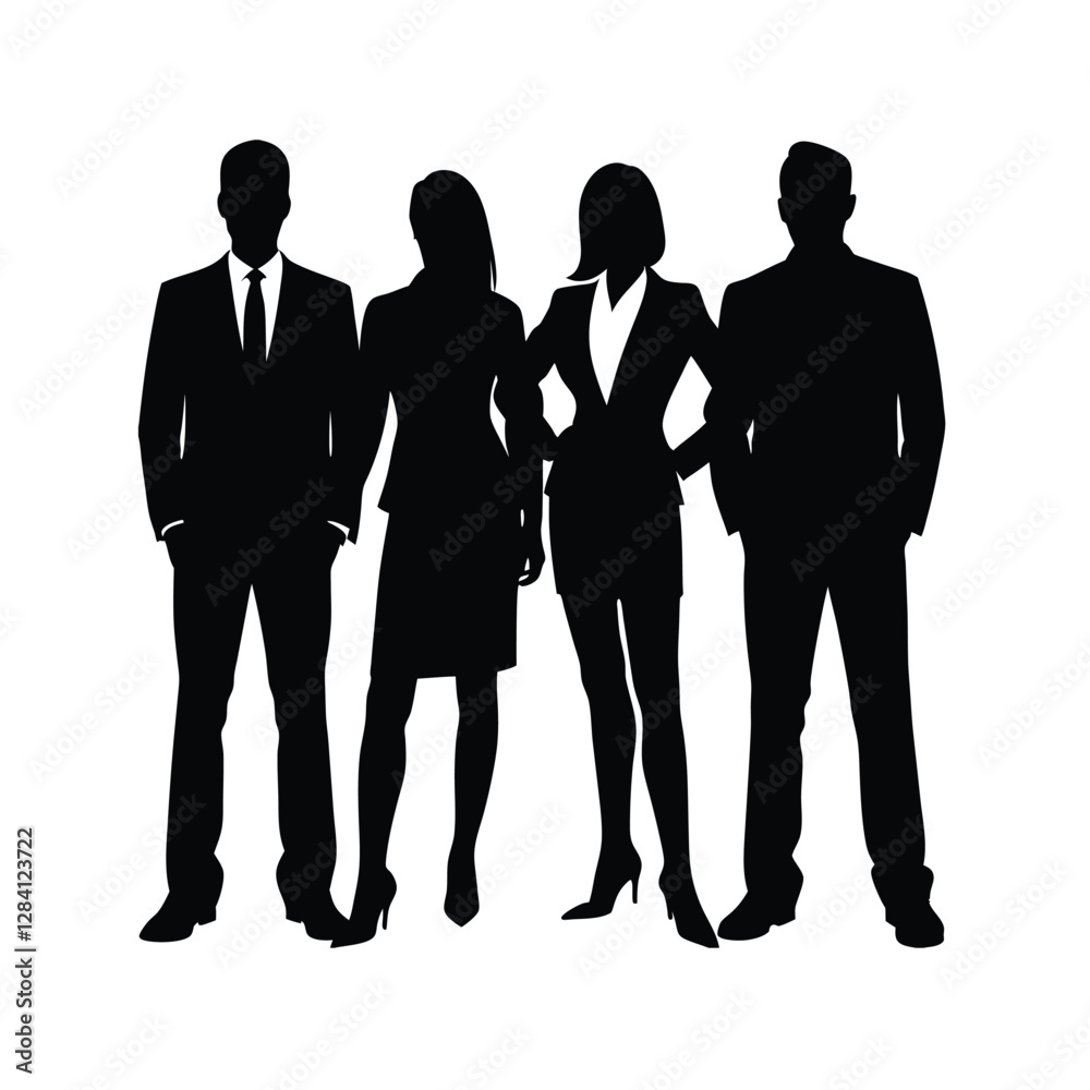 set of business people silhouette vector set of business people silhouette vector