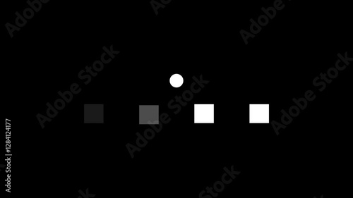 Satisfying Loading Animation - White Ball Bouncing over White Floating Squares that Change Color - Loopable