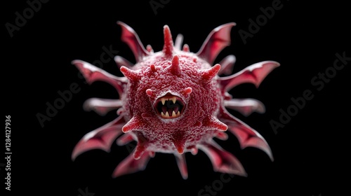 Bat virus concept. Conceptual digital artwork of bats forming the shape of a virus, eerie and thoughtprovoking pandemic symbolism, dark fantasy style