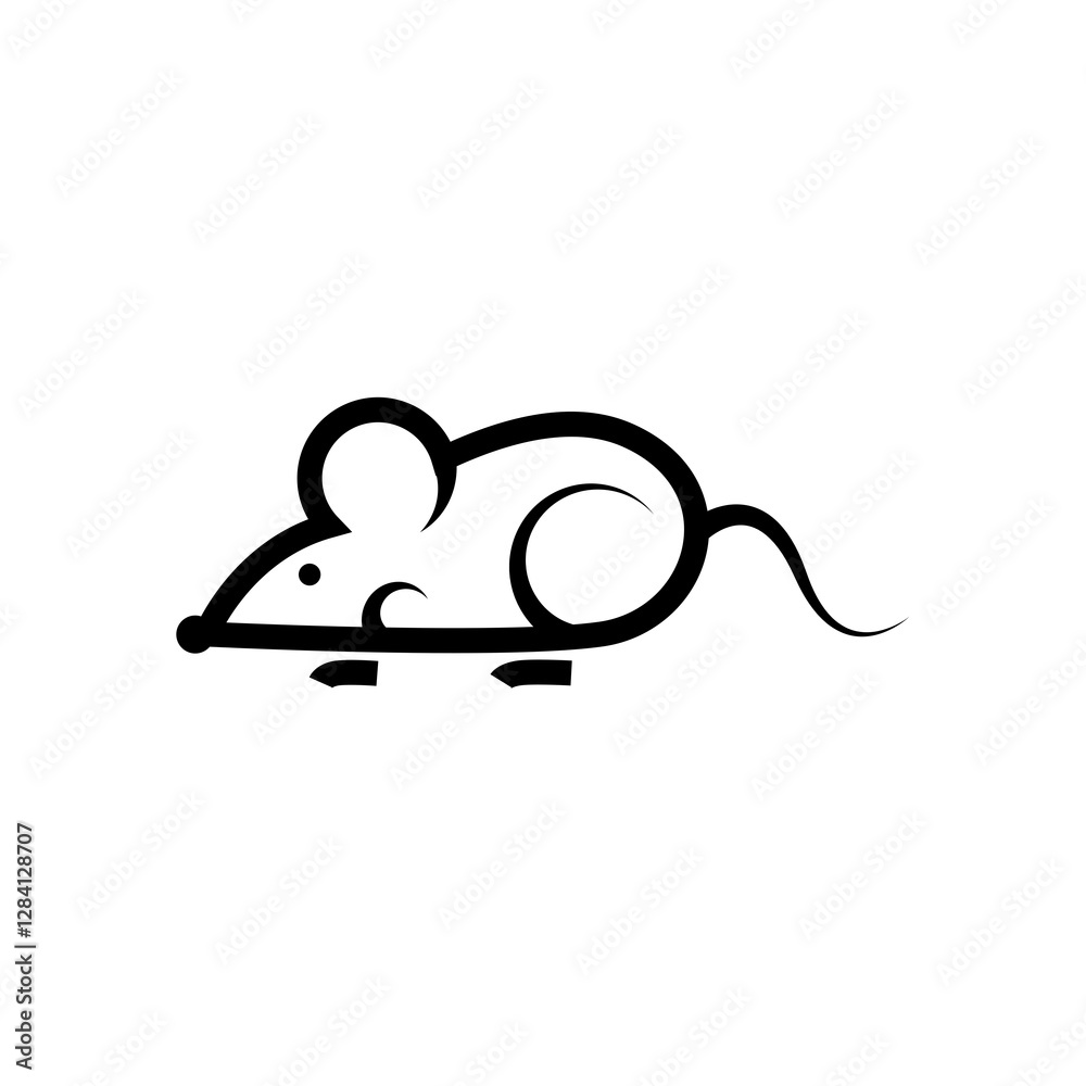 Cartoon mouse, rat icon line Cartoon mouse, rat icon line