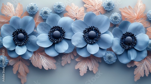 Floral arrangement display home decor digital art minimalist setting close-up modern aesthetic