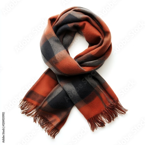 Warm Autumn Plaid Scarf Fashion Accessory Soft Winter Wool Texture