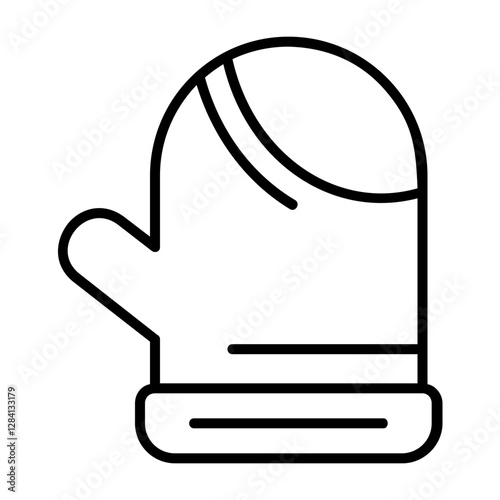 Oven mitts Outline Style Icon Design 