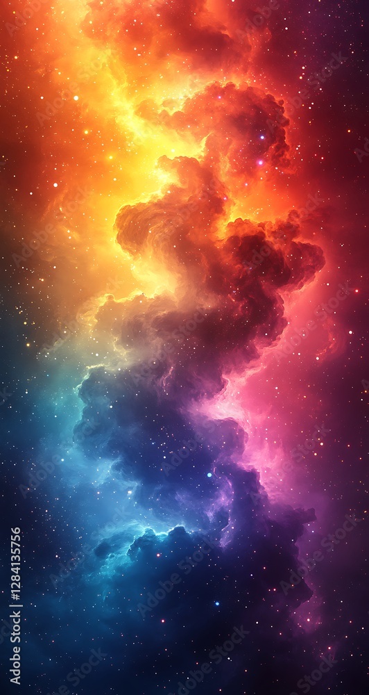 Obraz premium Stunning Nebula in Deep Space, a vibrant display of cosmic colors.