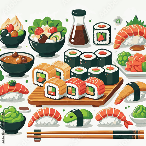 seafood, sushi, gourmet, fresh, delicious, rice, food, traditional, fish, japanese, cuisine, sashimi, maki, asian, tasty, culinary, healthy, salmon, roll, lunch, japan, seaweed, restaurant, dinner, as