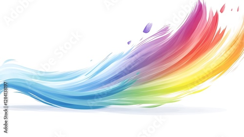 Wallpaper Mural Vibrant Rainbow Watercolor Swirl: Digital Painting Abstract Art AI Generated Torontodigital.ca