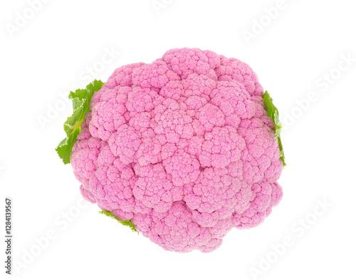 Parmac cauliflower isolated on white background, Brassica oleracea