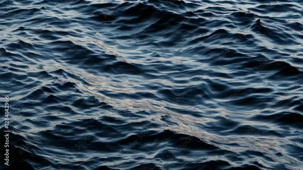 Aerial view of dark, rippling ocean waves, capturing a serene and moody atmosphere. Ideal for a calming, nature-themed video backdrop. Aerial view of dark, rippling ocean waves, capturing a serene and moody atmosphere. Ideal for a calming, nature-themed video backdrop.