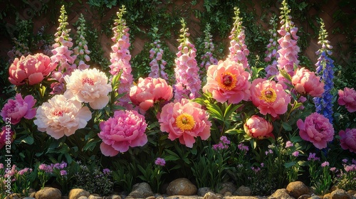 Wallpaper Mural Vibrant flower garden display outdoor location nature photography bright environment close-up view floral beauty Torontodigital.ca