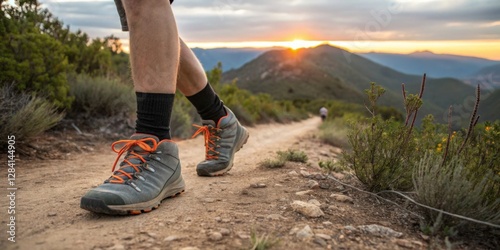 Landscape Photo of Green Mountain with Walking Legs Visible