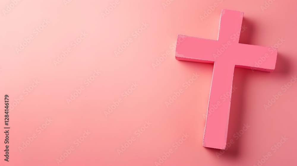 Fototapeta premium Unique Significance and Cultural Interpretation Implied in the Pink Background of Good Friday