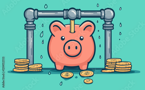 Multiple Streams of Income Concept: Diversified Passive Revenue from Investments, Side Hustles, and Cash Flow, Wealthy Businessman Filling Piggy Bank with Various Income Sources for Financial Growth