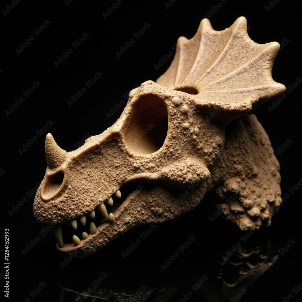 Fossilized Triceratops teeth and roots on black background, teeth, triceratops Fossilized Triceratops teeth and roots on black background, teeth, triceratops