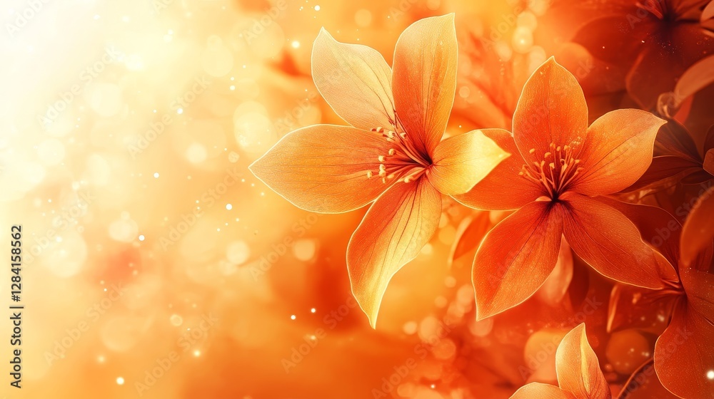 Fototapeta premium Orange Blossom Radiance: A Symphony of Autumnal Hues