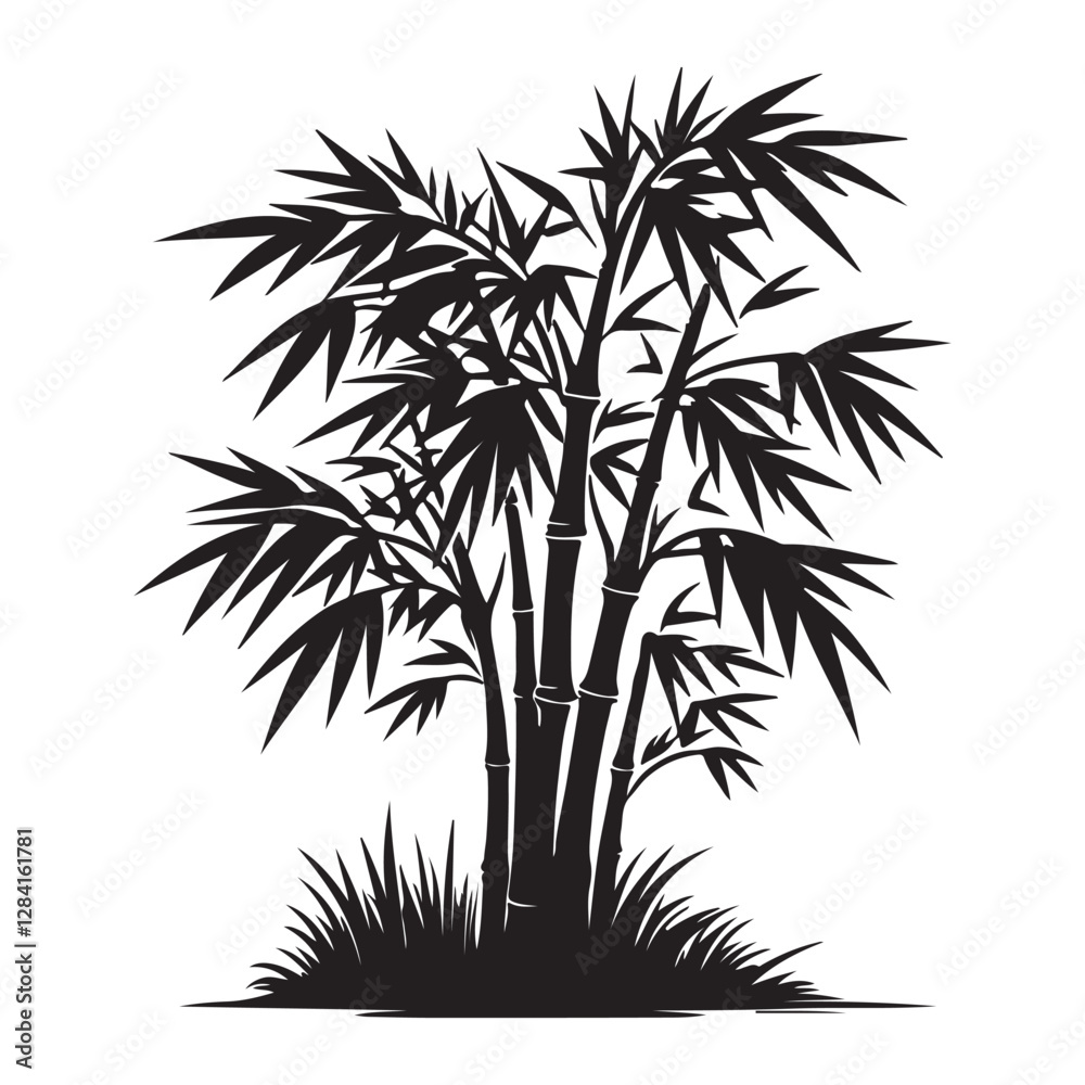 Obraz premium Bamboo Silhouette - Perfect for Branding - Minimalist Bamboo Drawing - Bamboo Vector - Bamboo Icon 