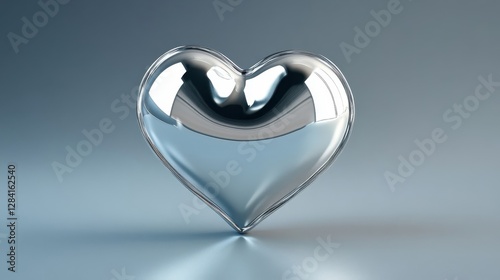 A Polished Silver Heart Reflects Light Beautifully