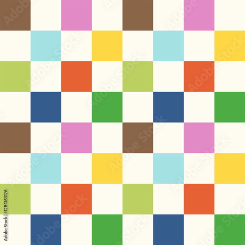 Seamless pattern of  colorful checkered design for background, wallpaper, fabric and more.