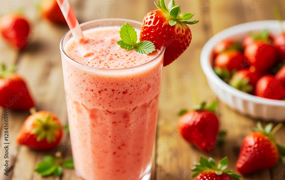 Fresh Strawberry Smoothie in Glass – Healthy Summer Drink with Strawberries - Delicious Strawberry Smoothie with Mint – Refreshing Beverage for Hot Days - Healthy Strawberry Smoothie with Strawberries Fresh Strawberry Smoothie in Glass – Healthy Summer Drink with Strawberries - Delicious Strawberry Smoothie with Mint – Refreshing Beverage for Hot Days - Healthy Strawberry Smoothie with Strawberries