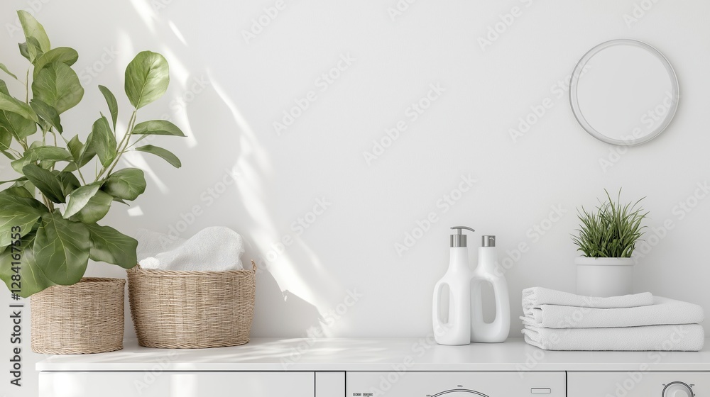 white laundry room with a washer and dryer, suitable for household and cleaning concepts white laundry room with a washer and dryer, suitable for household and cleaning concepts