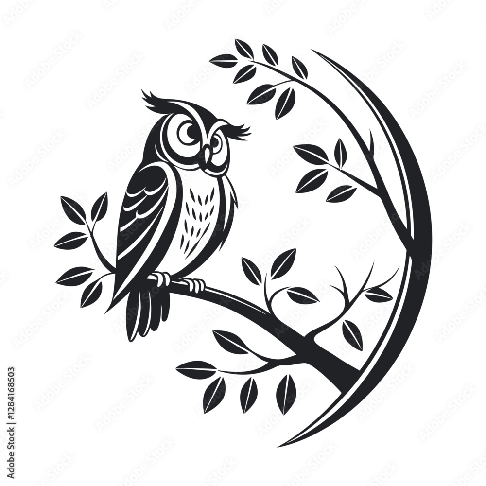 Obraz premium black and white owl