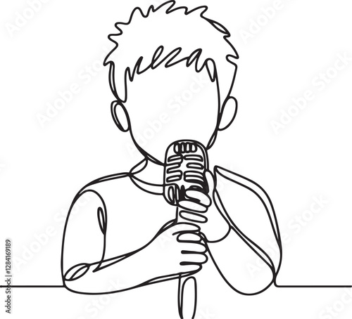 Minimal Line Drawing of a Child Performing