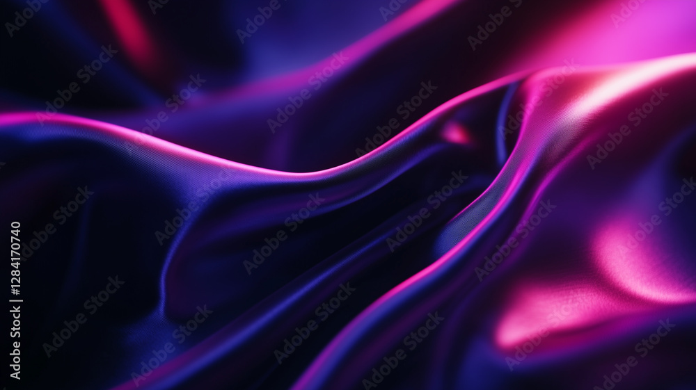 A captivating close-up of black and purple silk satin with magenta gradient tones, illuminated by soft light lines, creating a luxurious and abstract fabric background (1) A captivating close-up of black and purple silk satin with magenta gradient tones, illuminated by soft light lines, creating a luxurious and abstract fabric background (1)