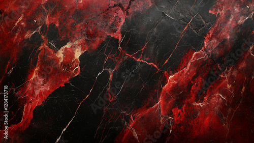 Wallpaper Mural A dramatic abstract marble background in black and red hues with a smooth stone texture, offering clean, spacious areas for text or design elements (1) Torontodigital.ca