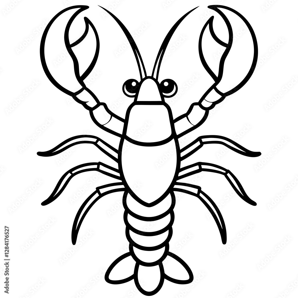 Lobster One-Line Vector Art Illustration Lobster One-Line Vector Art Illustration